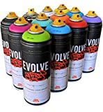Evolve Elite 12 pack, Medium Pressure - Assorted Colors 12 oz Cans - Spray Paint Set